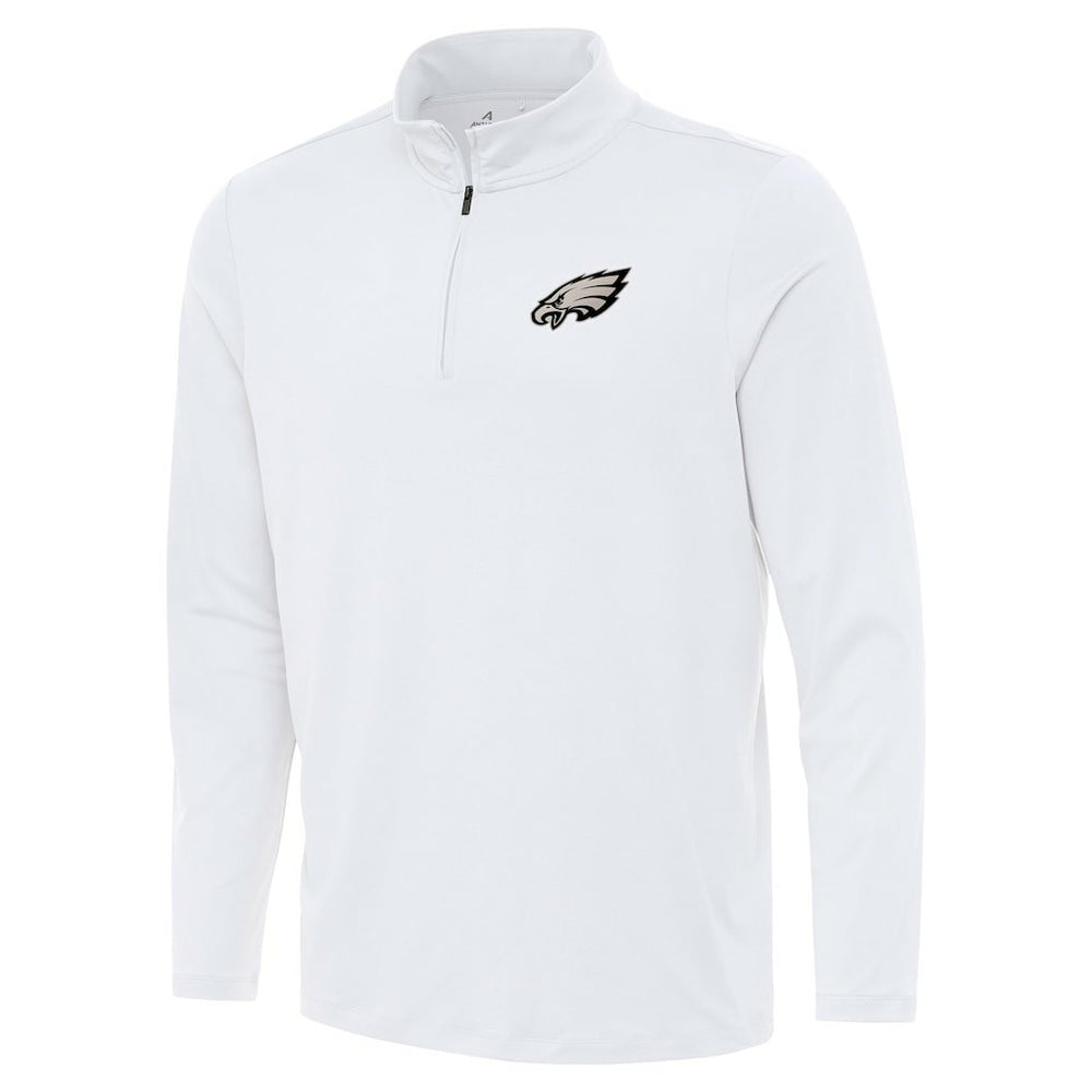Philadelphia Eagles Antigua Reprocess Quarter-Zip Top - White Tops