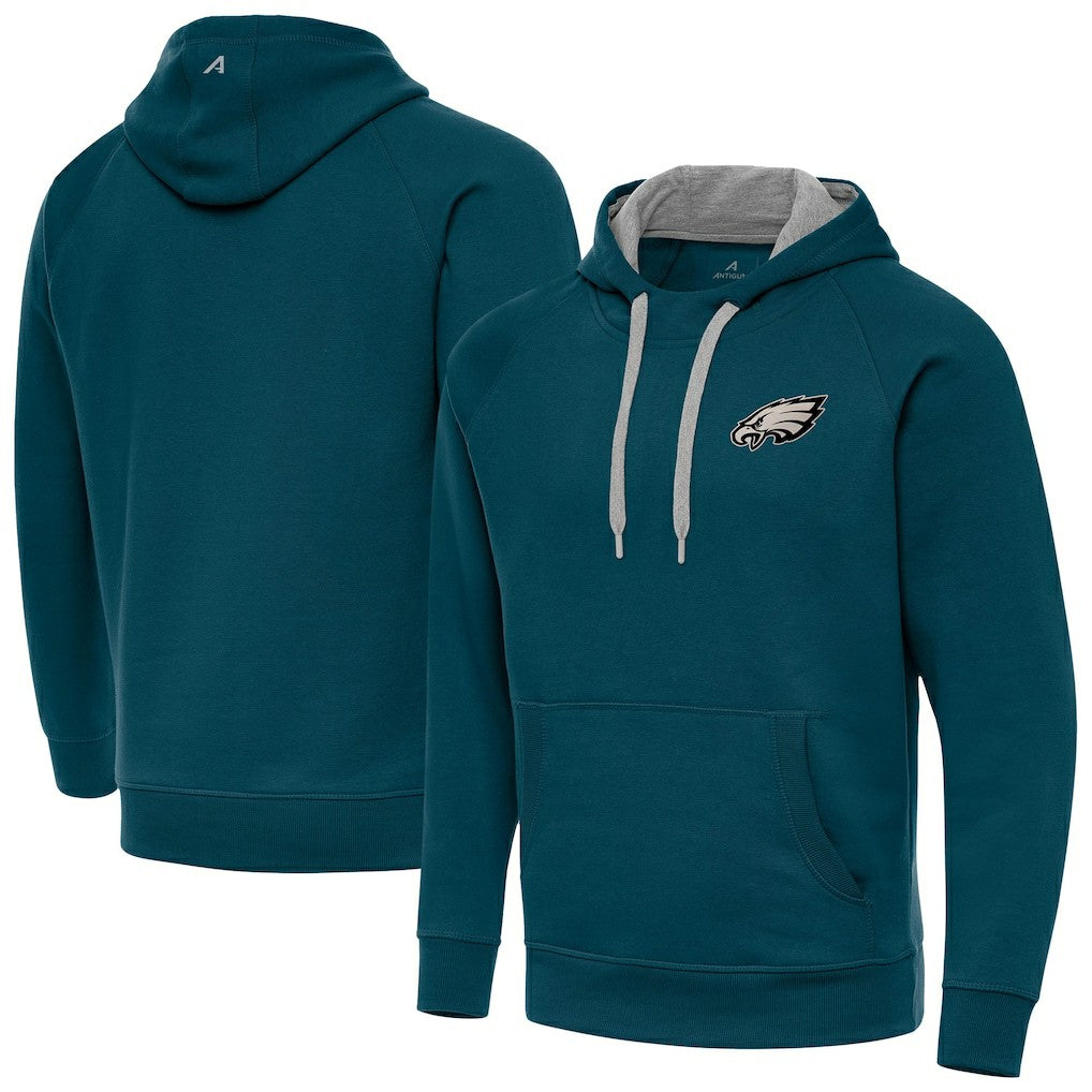 Philadelphia Eagles Antigua Victory Pullover Hoodie - Midnight Green Hoodies