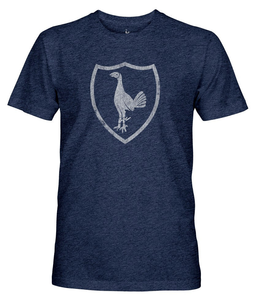 Tottenham Hotspur 1863FC Retro Monochrome Badge Vintage Tri-Blend T-Shirt Navy