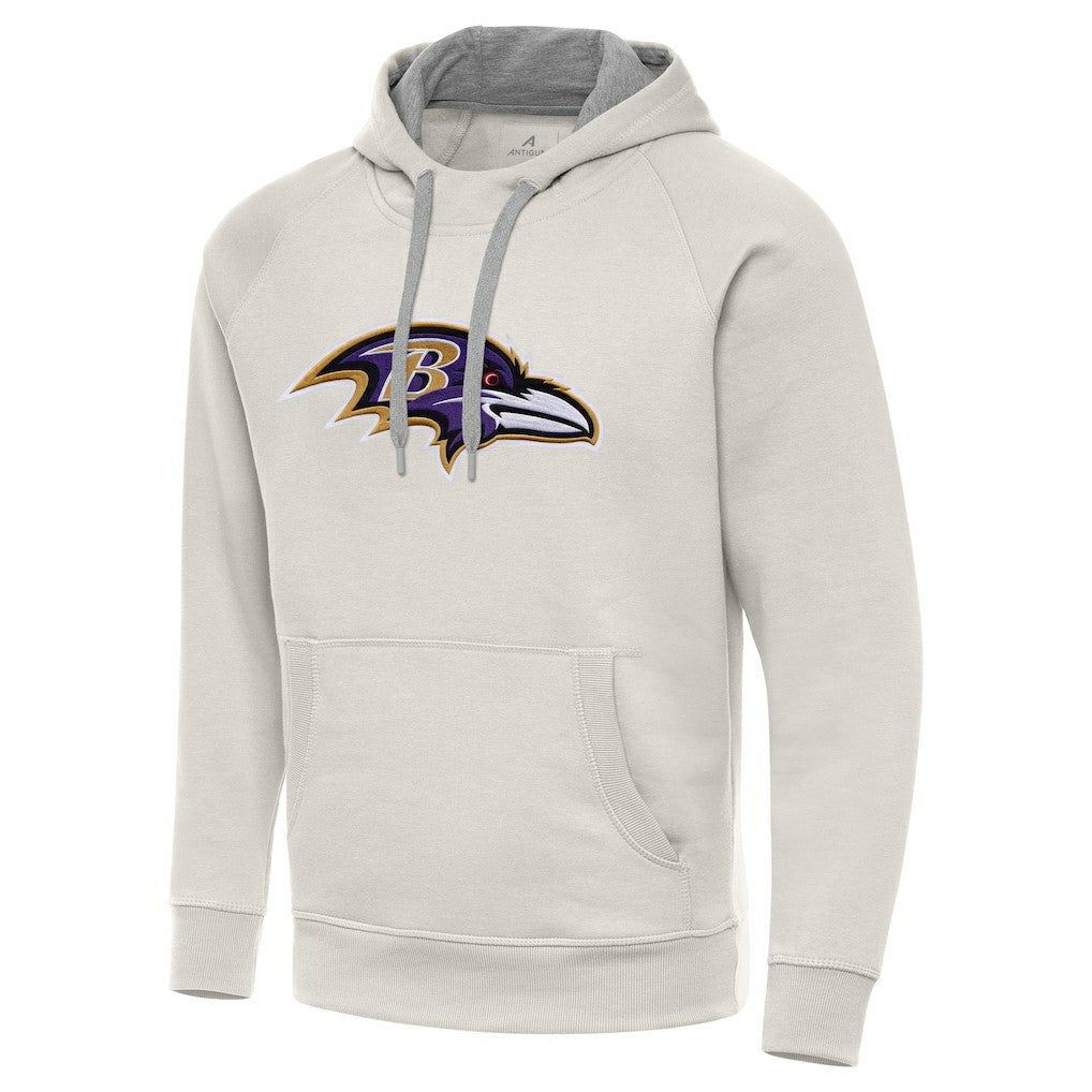Baltimore Ravens Antigua Victory Raglan Pullover Hoodie - Cream Hoodies
