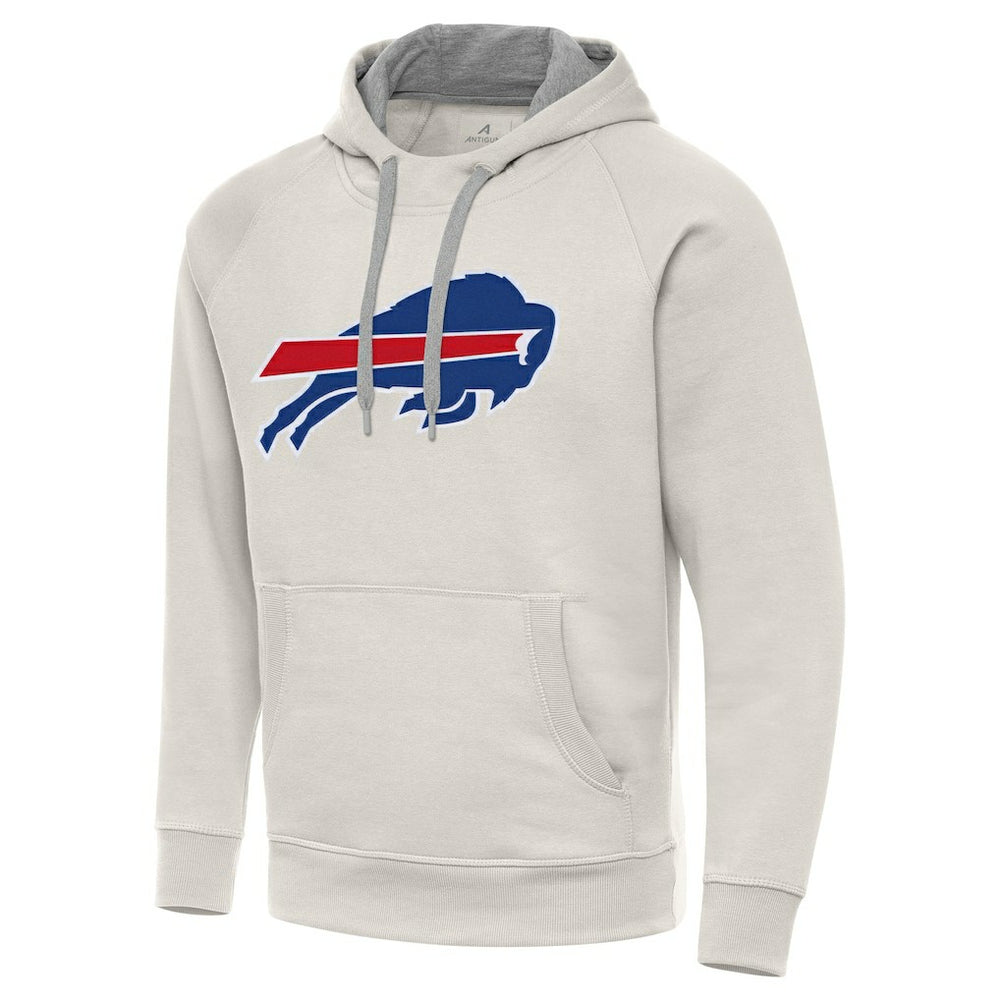 Buffalo Bills Antigua Victory Raglan Pullover Hoodie - Cream Hoodies