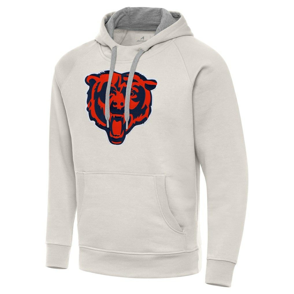 Chicago Bears Antigua Victory Raglan Pullover Hoodie - Cream Hoodies