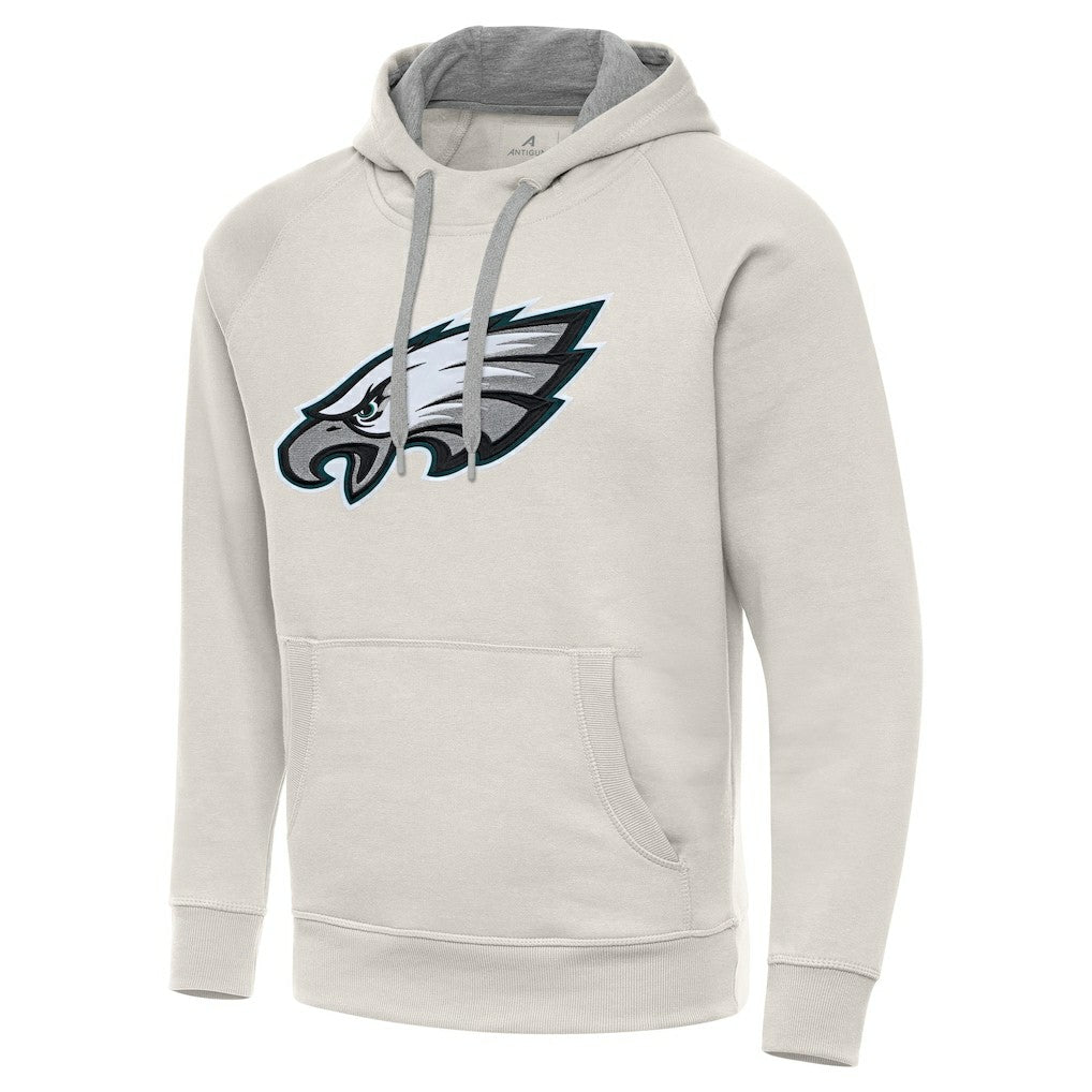 Philadelphia Eagles Antigua Victory Raglan Pullover Hoodie - Cream Hoodies