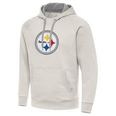 Pittsburgh Steelers Antigua Victory Raglan Pullover Hoodie - Cream Hoodies