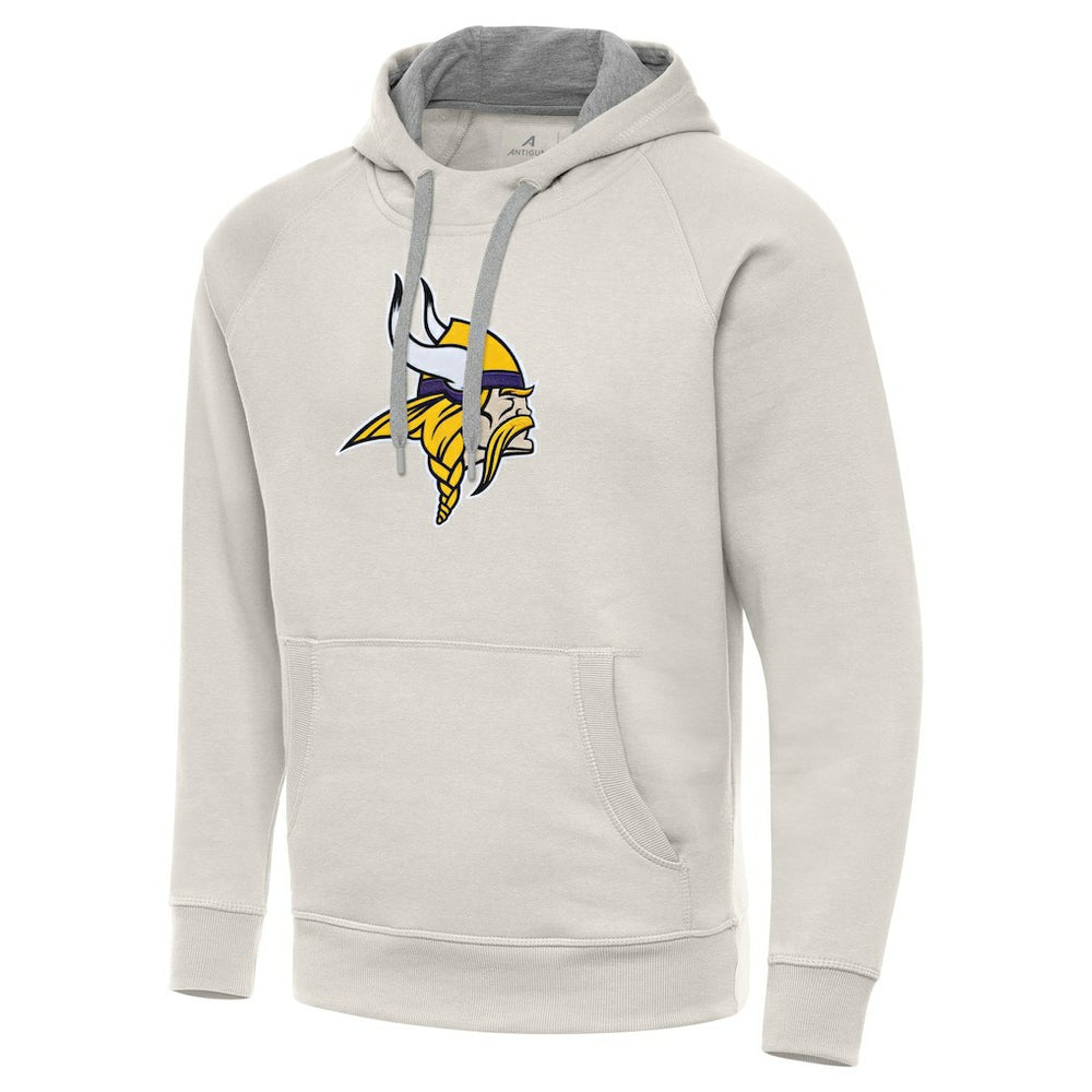 Minnesota Vikings Antigua Victory Raglan Pullover Hoodie - Cream Hoodies