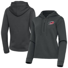 Carolina Hurricanes Antigua Women's Contemporary Quarter-Zip Hoodie - Pewter | US 202370506