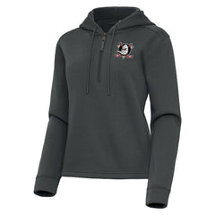 Anaheim Ducks Antigua Women's Contemporary Quarter-Zip Hoodie - Pewter | US 202370532