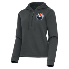 Edmonton Oilers Antigua Women's Contemporary Quarter-Zip Hoodie - Pewter | US 202370537