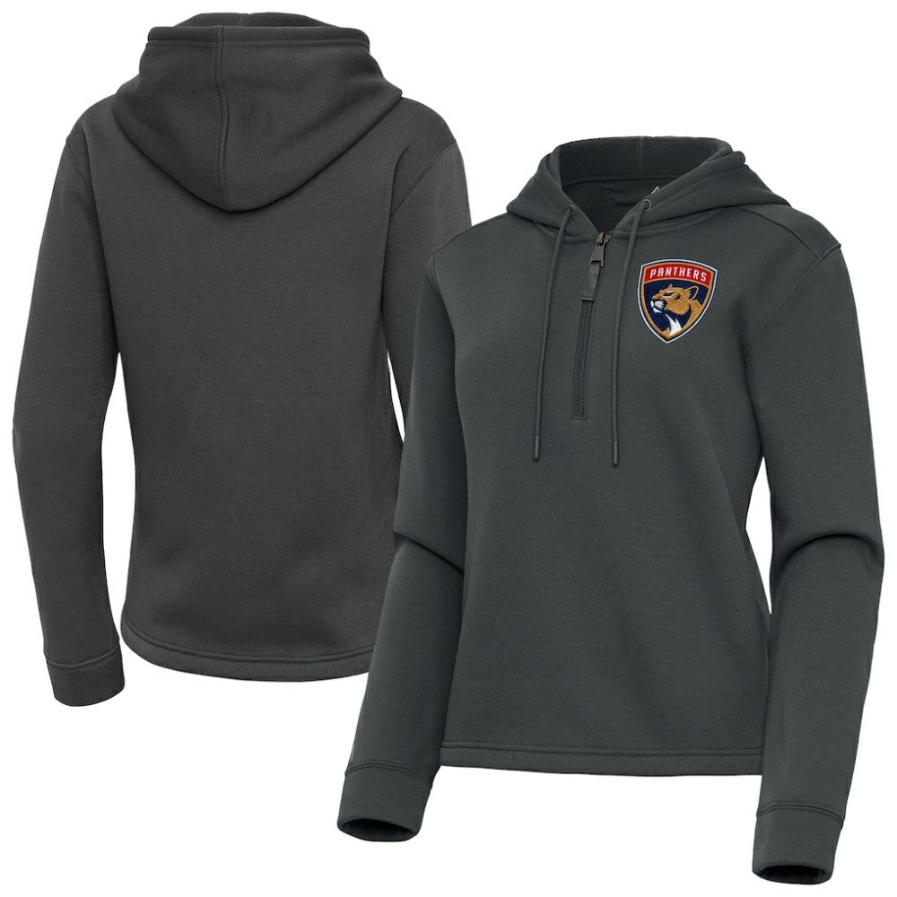 Florida Panthers Antigua Women's Contemporary Quarter-Zip Hoodie - Pewter | US 202370544
