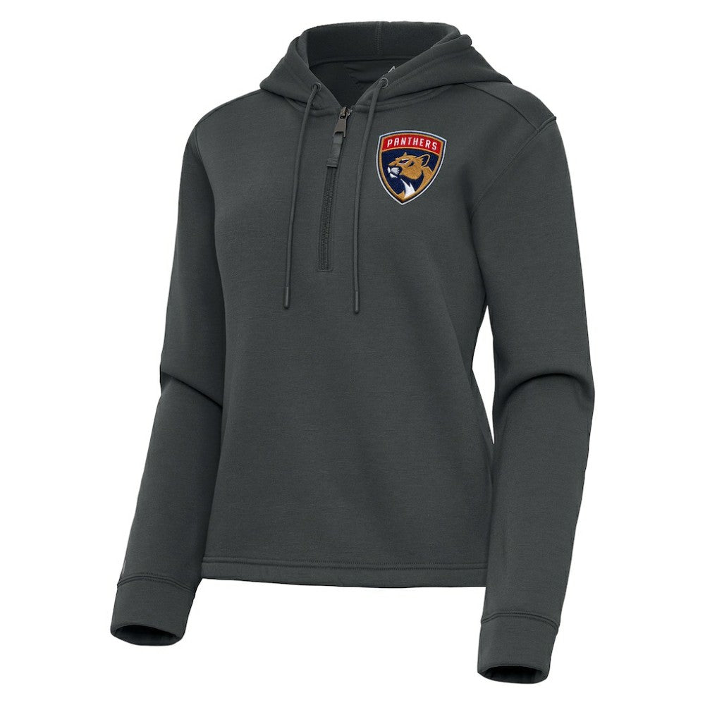 Florida Panthers Antigua Women's Contemporary Quarter-Zip Hoodie - Pewter | US 202370544