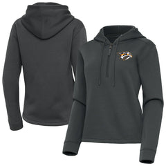 Nashville Predators Antigua Women's Contemporary Quarter-Zip Hoodie - Pewter | US 202370557