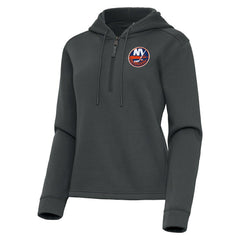 New York Islanders Antigua Women's Contemporary Quarter-Zip Hoodie - Pewter | US 202370569