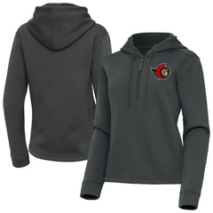 Ottawa Senators Antigua Women's Contemporary Quarter-Zip Hoodie - Pewter | US 202370575
