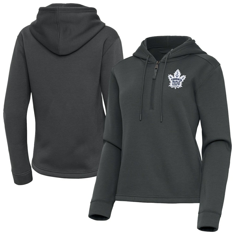 Toronto Maple Leafs Antigua Women's Contemporary Quarter-Zip Hoodie - Pewter | US 202370590