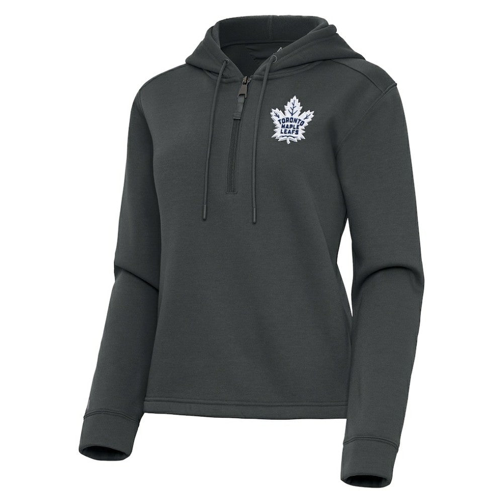 Toronto Maple Leafs Antigua Women's Contemporary Quarter-Zip Hoodie - Pewter | US 202370590