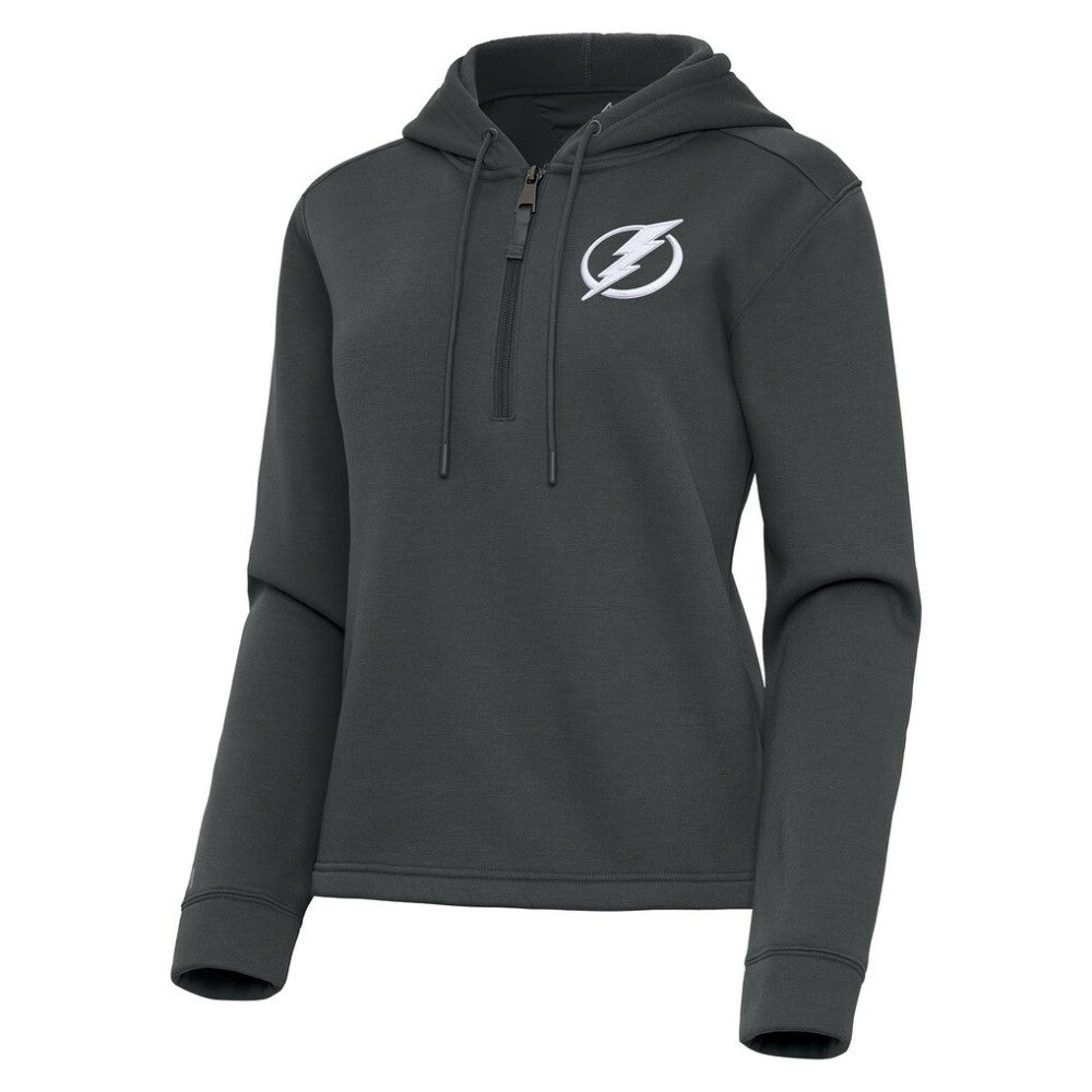 Tampa Bay Lightning Antigua Women's Contemporary Quarter-Zip Hoodie - Pewter | US 202370598