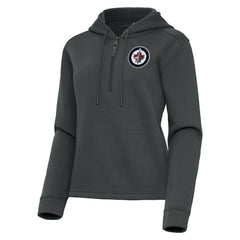 Winnipeg Jets Antigua Women's Contemporary Quarter-Zip Hoodie - Pewter | US 202370602