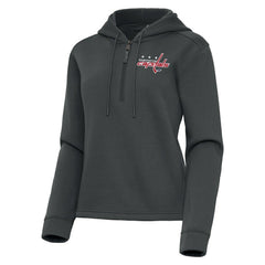 Washington Capitals Antigua Women's Contemporary Quarter-Zip Hoodie - Pewter | US 202370612