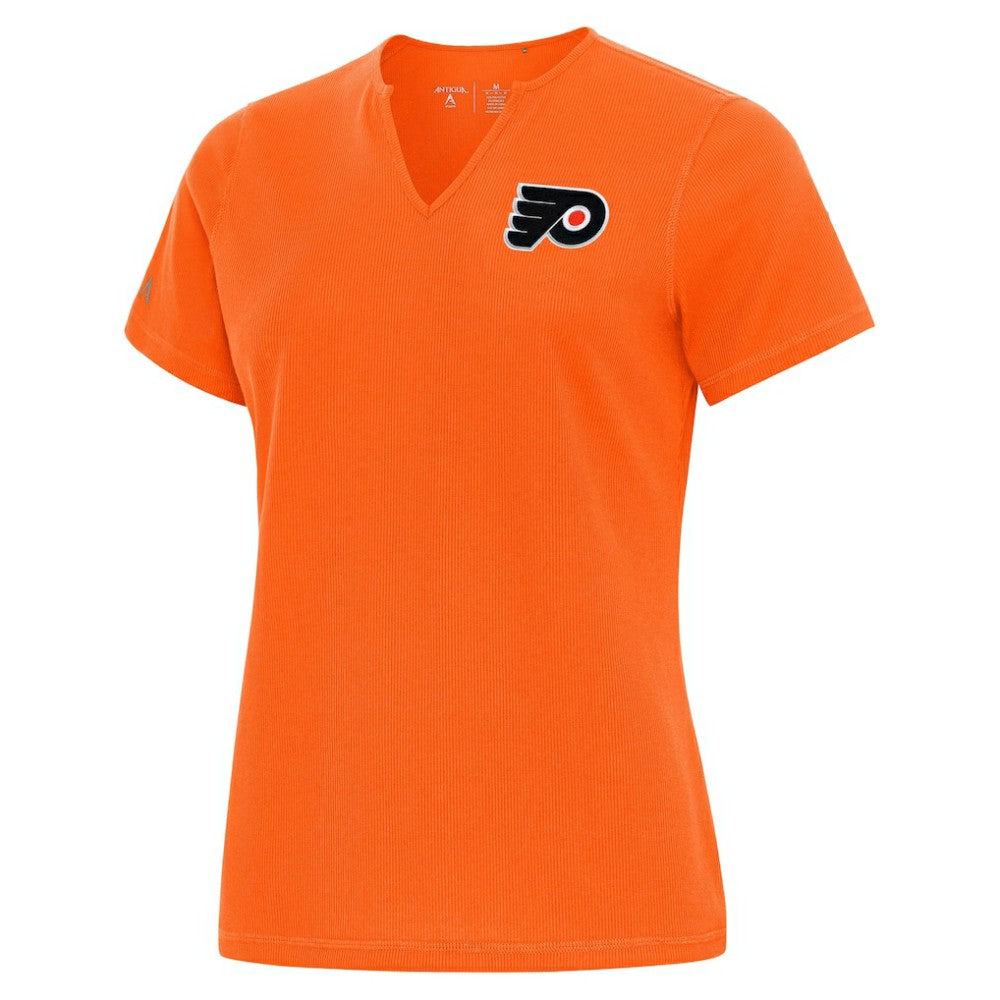 Philadelphia Flyers Antigua Traveler Rib V-Neck T-Shirt - Orange | US 202370843
