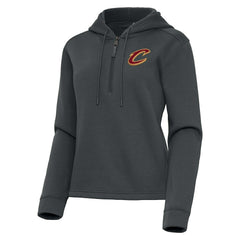Cleveland Cavaliers Antigua Women's Contemporary Quarter-Zip Hoodie Pewter