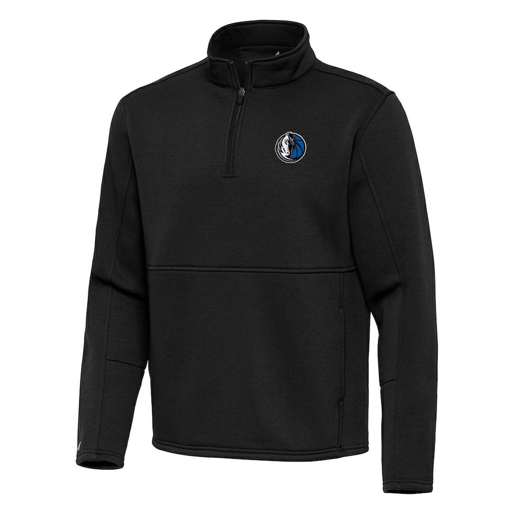 Dallas Mavericks Antigua Twist Quarter-Zip Pullover Top - Black
