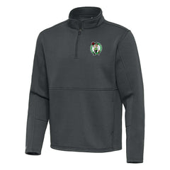 Boston Celtics Antigua Twist Quarter-Zip Pullover Top - Pewter