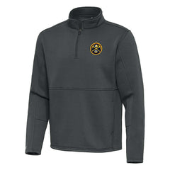 Denver Nuggets Antigua Twist Quarter-Zip Pullover Top - Pewter
