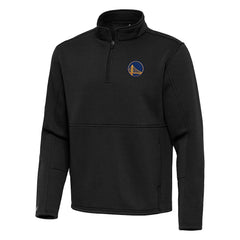 Golden State Warriors Antigua Twist Quarter-Zip Pullover Top - Black