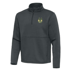 Milwaukee Bucks Antigua Twist Quarter-Zip Pullover Top - Pewter