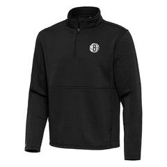 Brooklyn Nets Antigua Twist Quarter-Zip Pullover Top - Black outlet