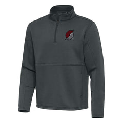 Portland Trail Blazers Antigua Twist Quarter-Zip Pullover Top - Pewter