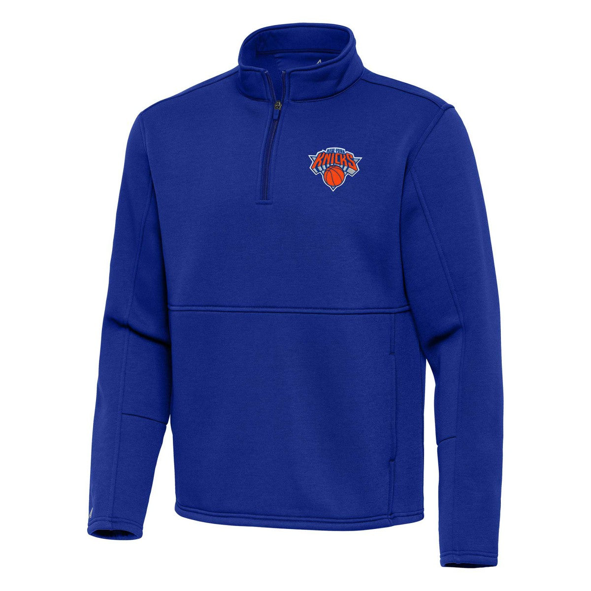 New York Knicks Antigua Twist Quarter-Zip Pullover Top - Blue
