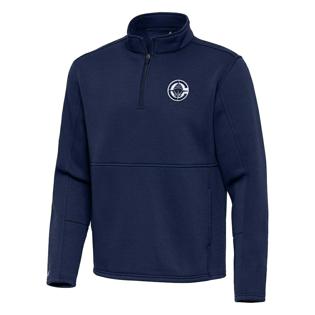 LA Clippers Antigua Twist Quarter-Zip Pullover Top - Navy