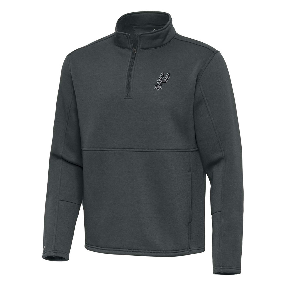 San Antonio Spurs Antigua Twist Quarter-Zip Pullover Top - Pewter