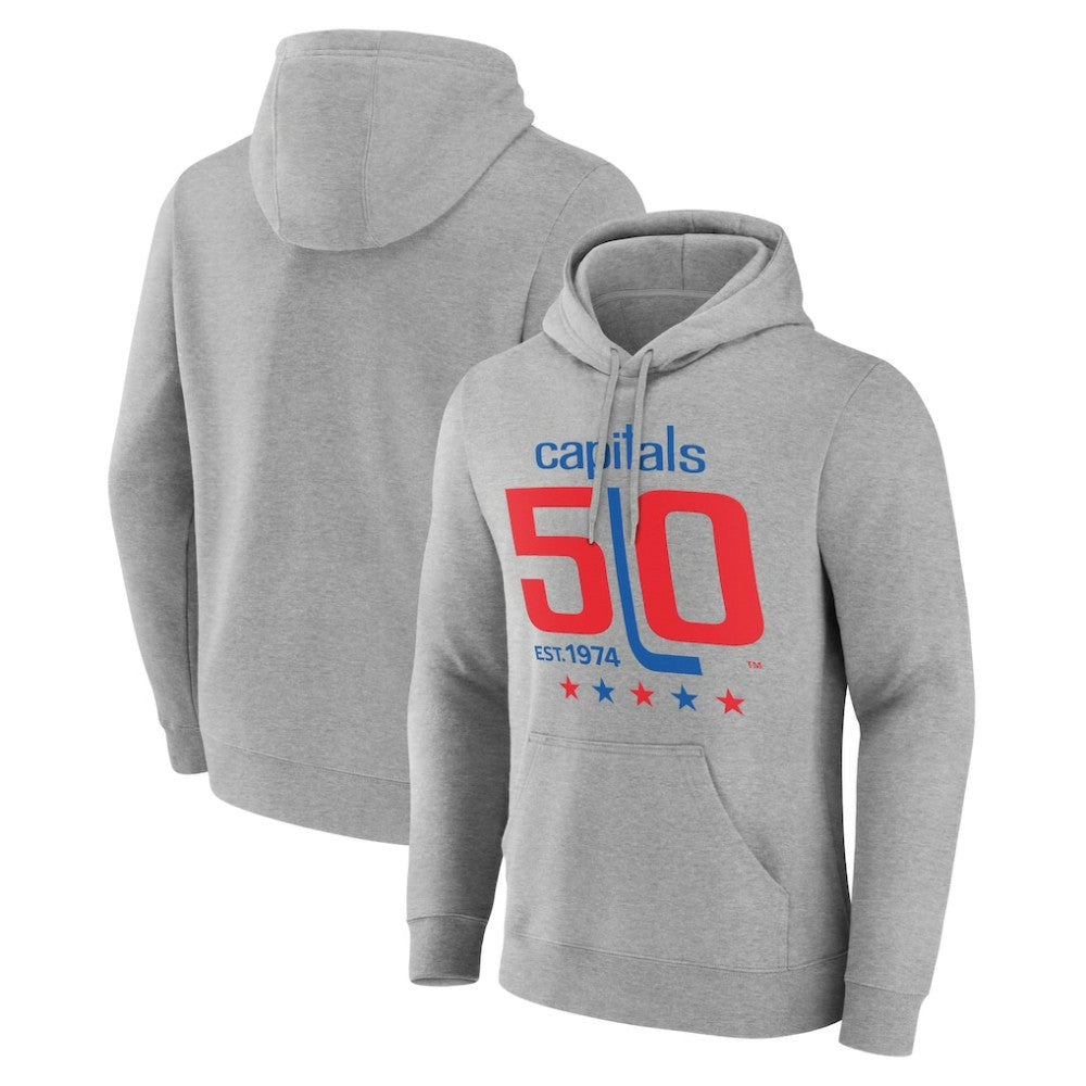 Washington Capitals 50th Anniversary Pullover Hoodie - Gray | US 202371754
