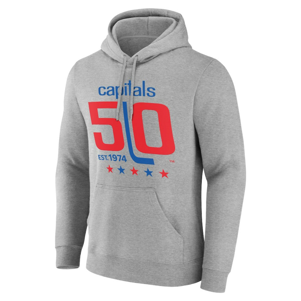 Washington Capitals 50th Anniversary Pullover Hoodie - Gray | US 202371754