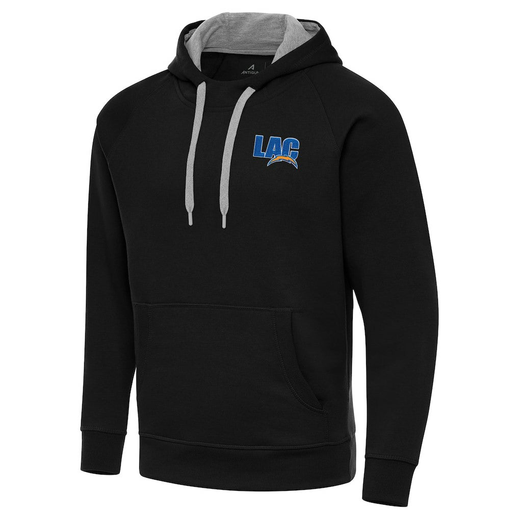 Men's Los Angeles Chargers Antigua Victory Pullover Hoodie - Black Hoodies