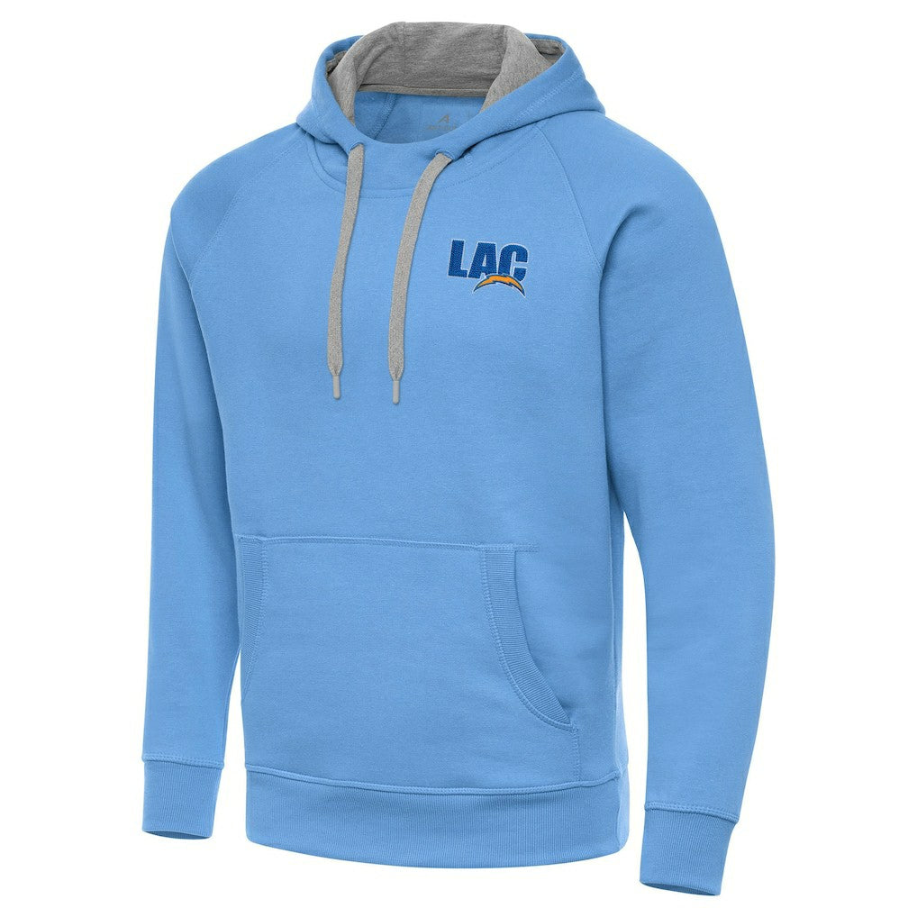 Men's Los Angeles Chargers Antigua Victory Pullover Hoodie - Powder Blue Hoodies