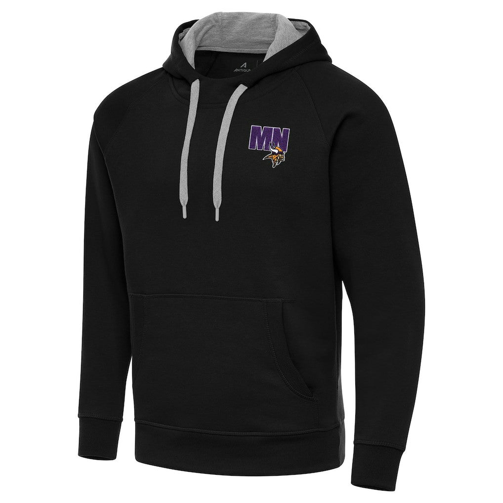 Men's Minnesota Vikings Antigua Victory Pullover Hoodie - Black Hoodies