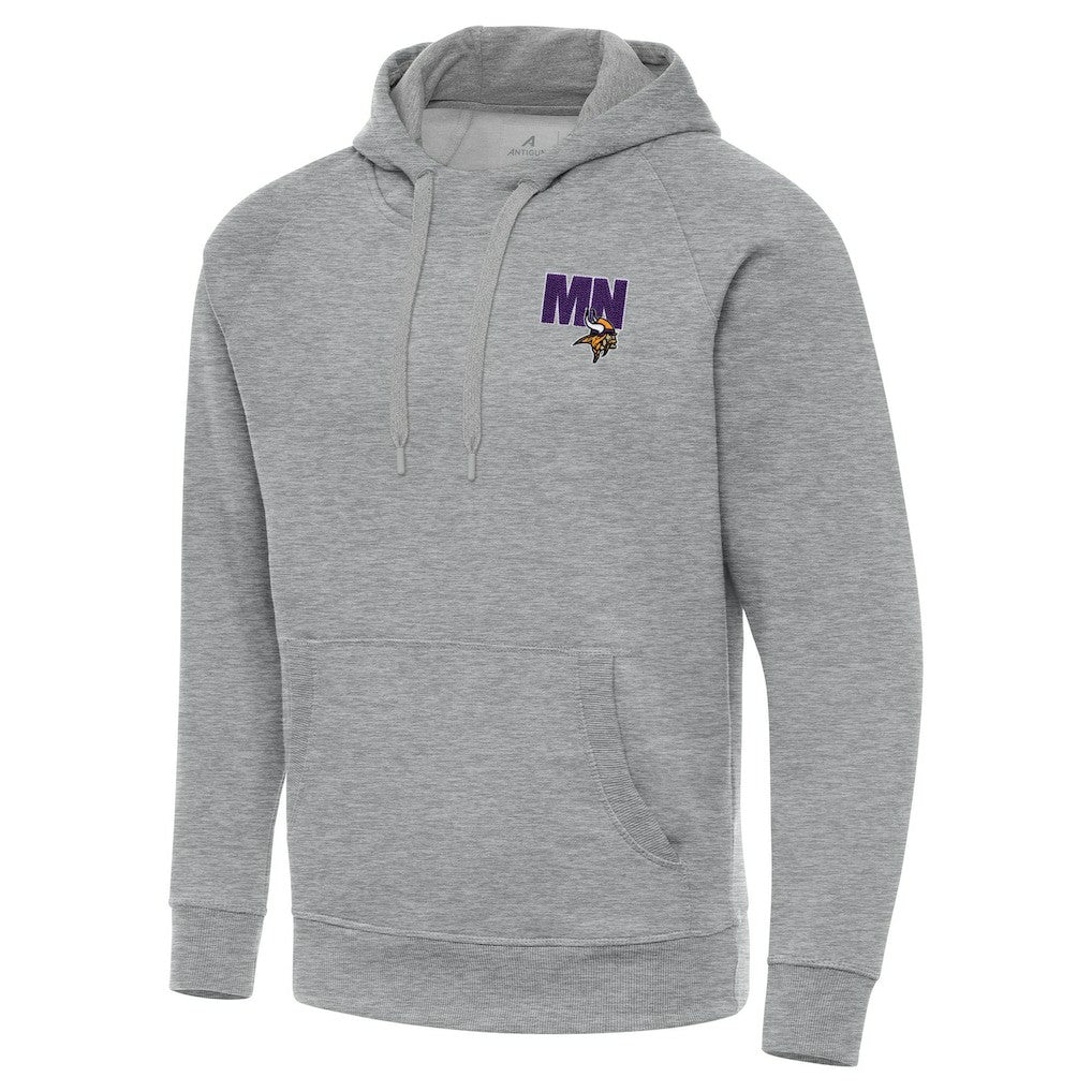 Men's Minnesota Vikings Antigua Victory Pullover Hoodie - Heather Gray Hoodies