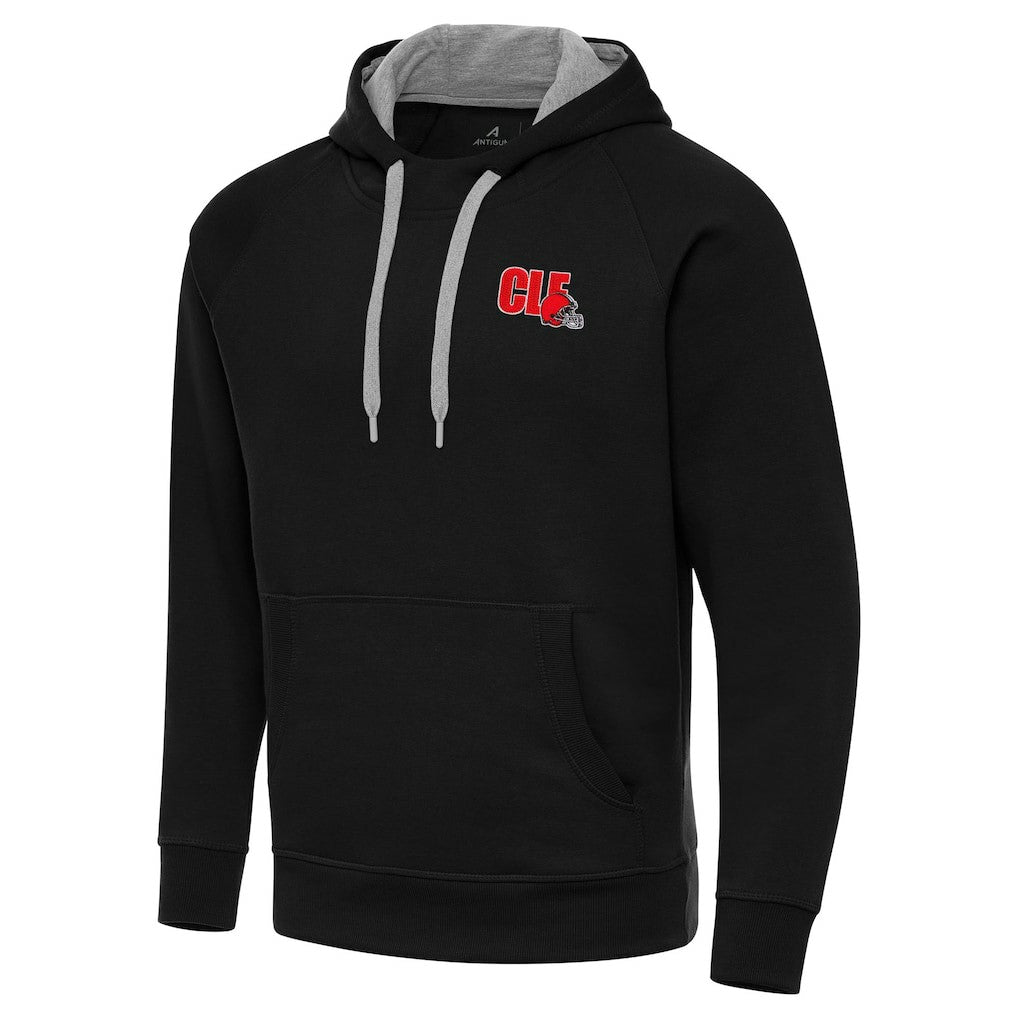 Men's Cleveland Browns Antigua Victory Pullover Hoodie - Black Hoodies