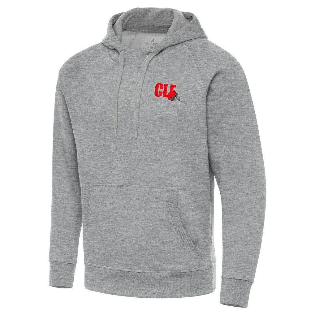 Men's Cleveland Browns Antigua Victory Pullover Hoodie - Heather Gray Hoodies
