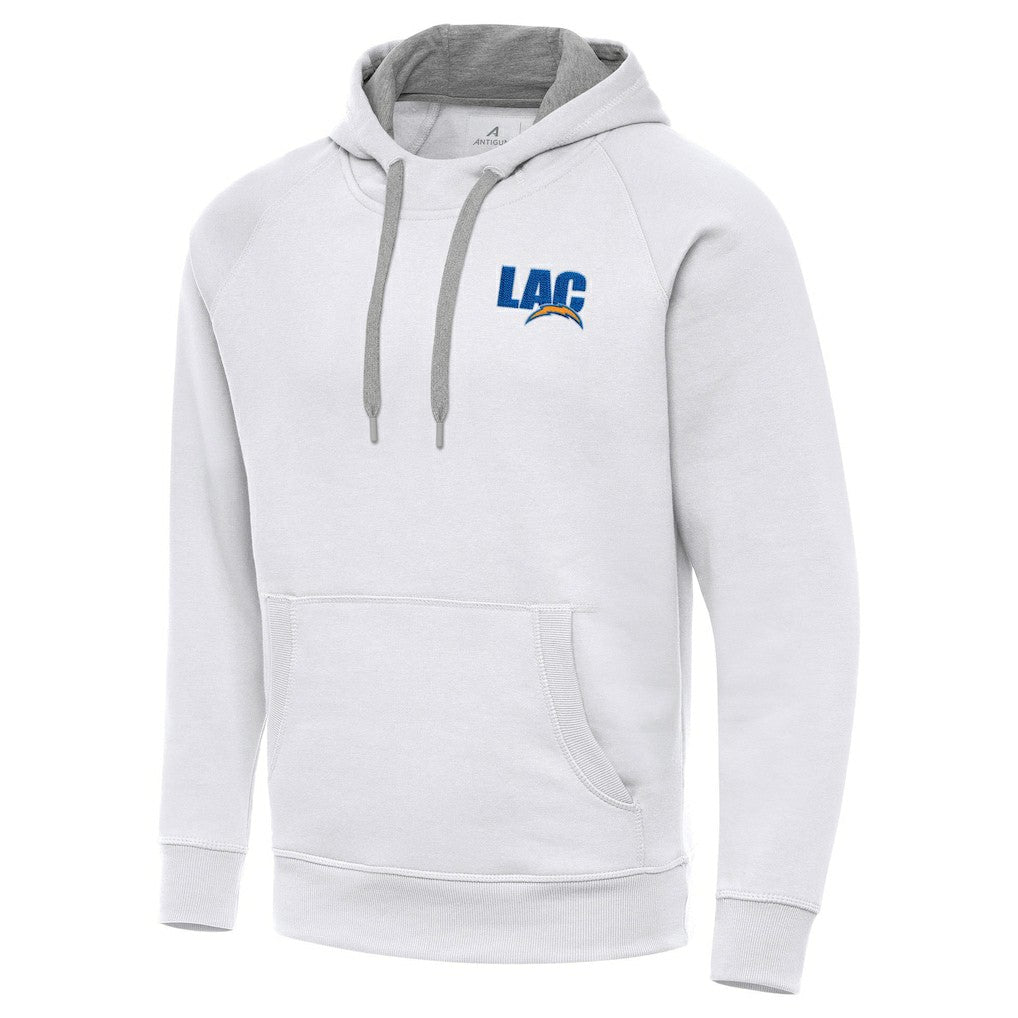 Men's Los Angeles Chargers Antigua Victory Pullover Hoodie - White Hoodies