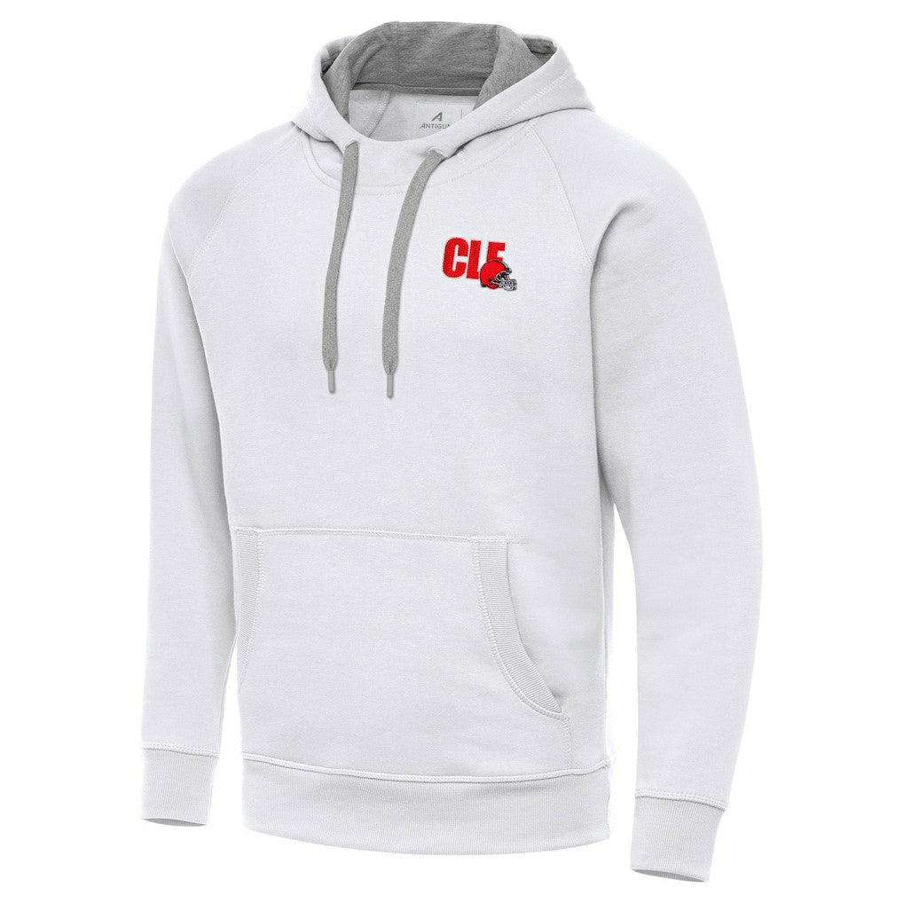 Men's Cleveland Browns Antigua Victory Pullover Hoodie - White Hoodies