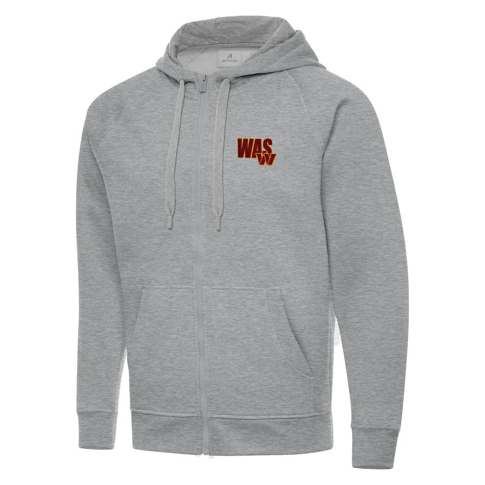 Men's Washington Commanders Antigua Victory Full-Zip Hoodie - Heather Gray Hoodies