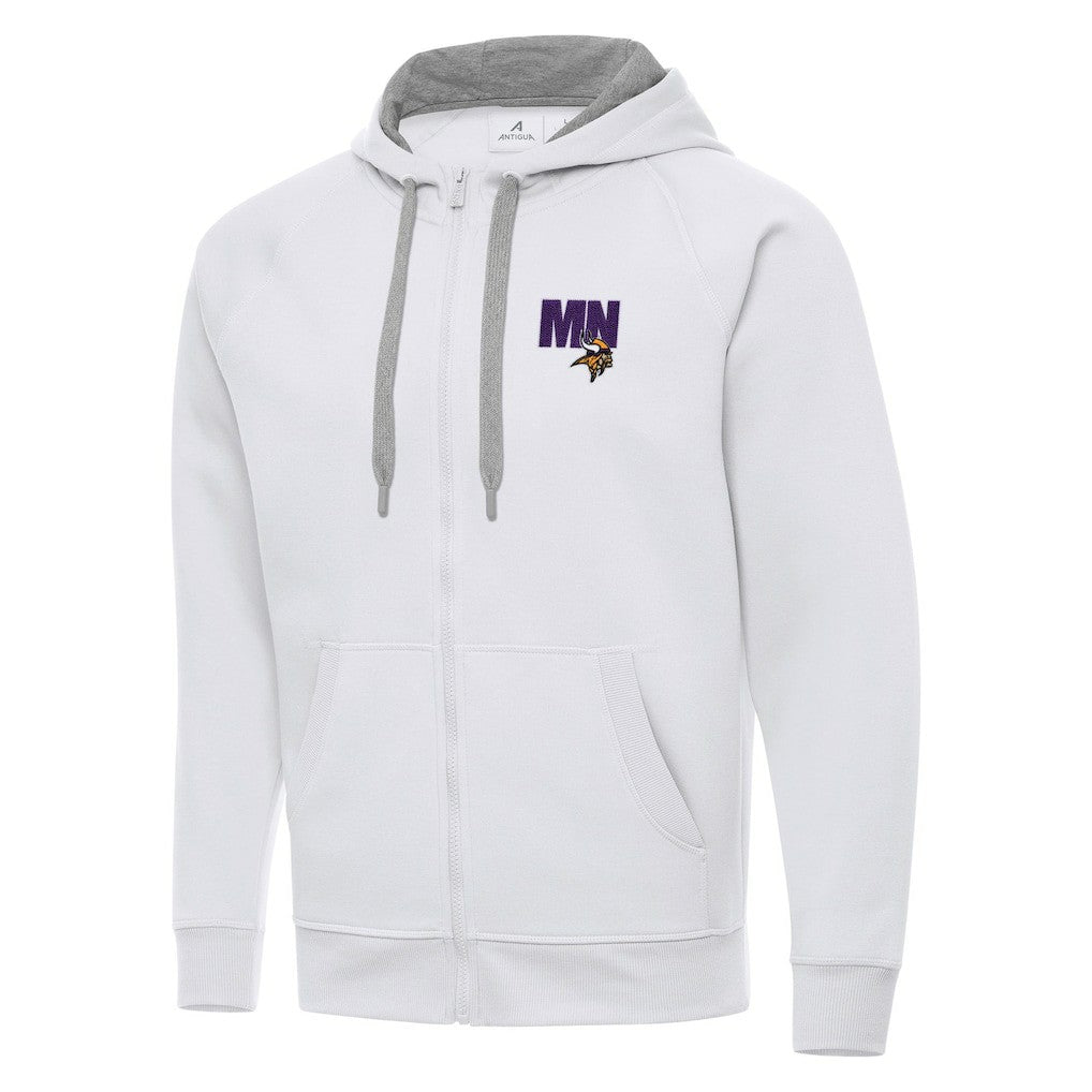 Men's Minnesota Vikings Antigua Victory Full-Zip Hoodie - White Hoodies