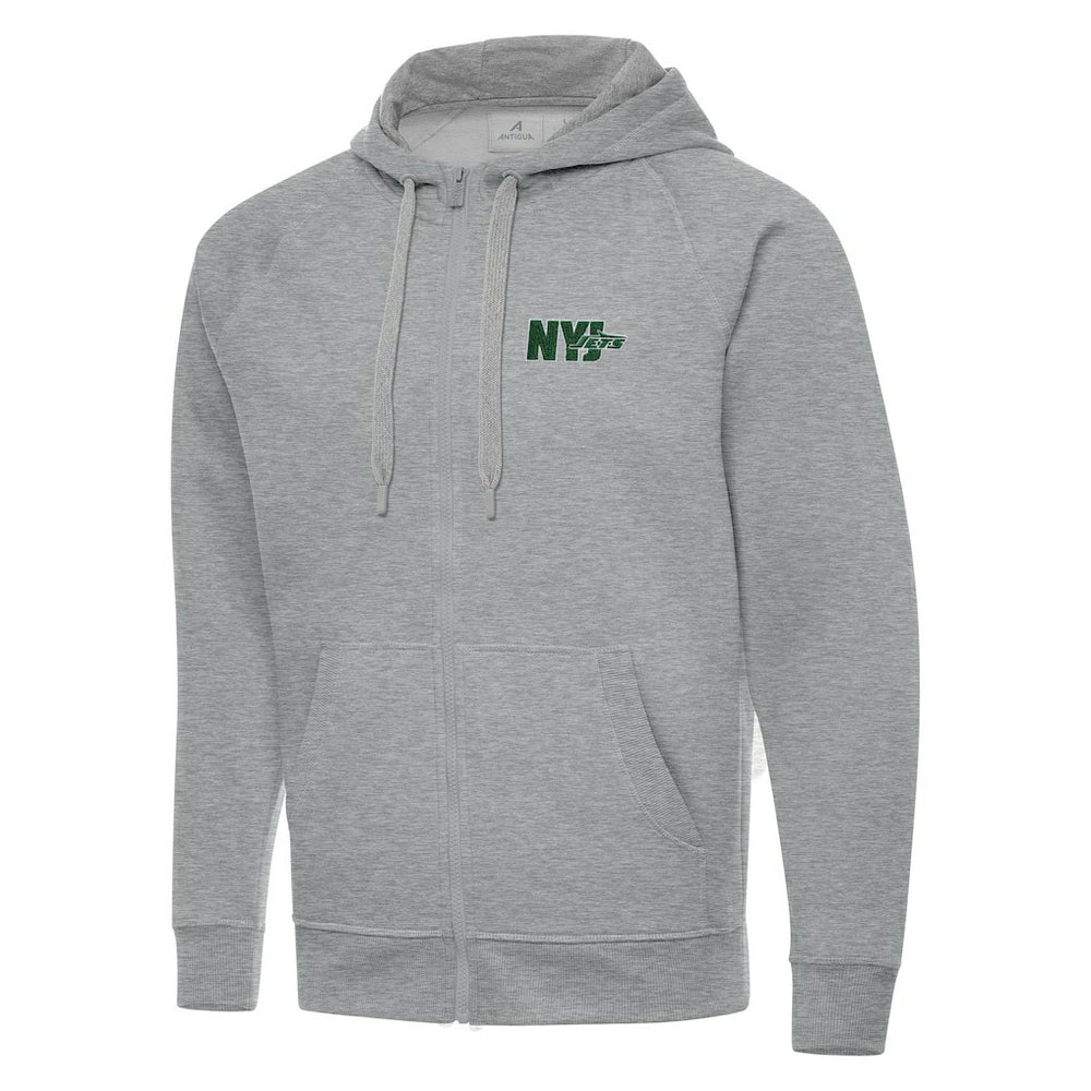 Men's New York Jets Antigua Victory Full-Zip Hoodie - Heather Gray Hoodies