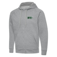 Men's New York Jets Antigua Victory Full-Zip Hoodie - Heather Gray Hoodies