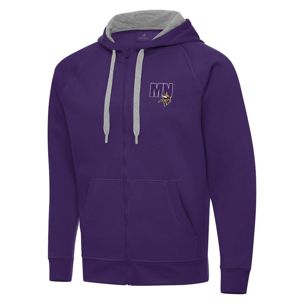 Men's Minnesota Vikings Antigua Victory Full-Zip Hoodie - Purple Hoodies