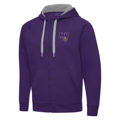 Men's Minnesota Vikings Antigua Victory Full-Zip Hoodie - Purple Hoodies